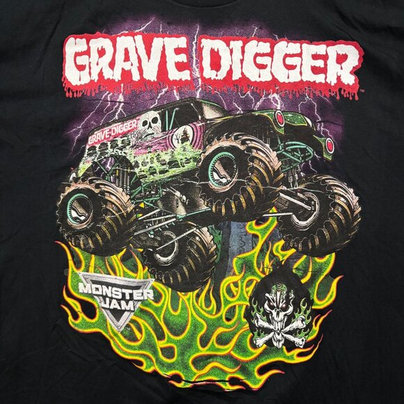 Grave Digger Monster Jam Neon T-shirt size 2XL - Picture 2 of 5
